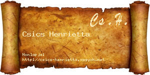 Csics Henrietta névjegykártya